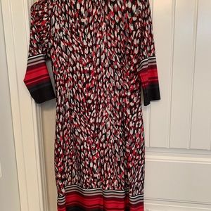 Red, black and white dress 👗